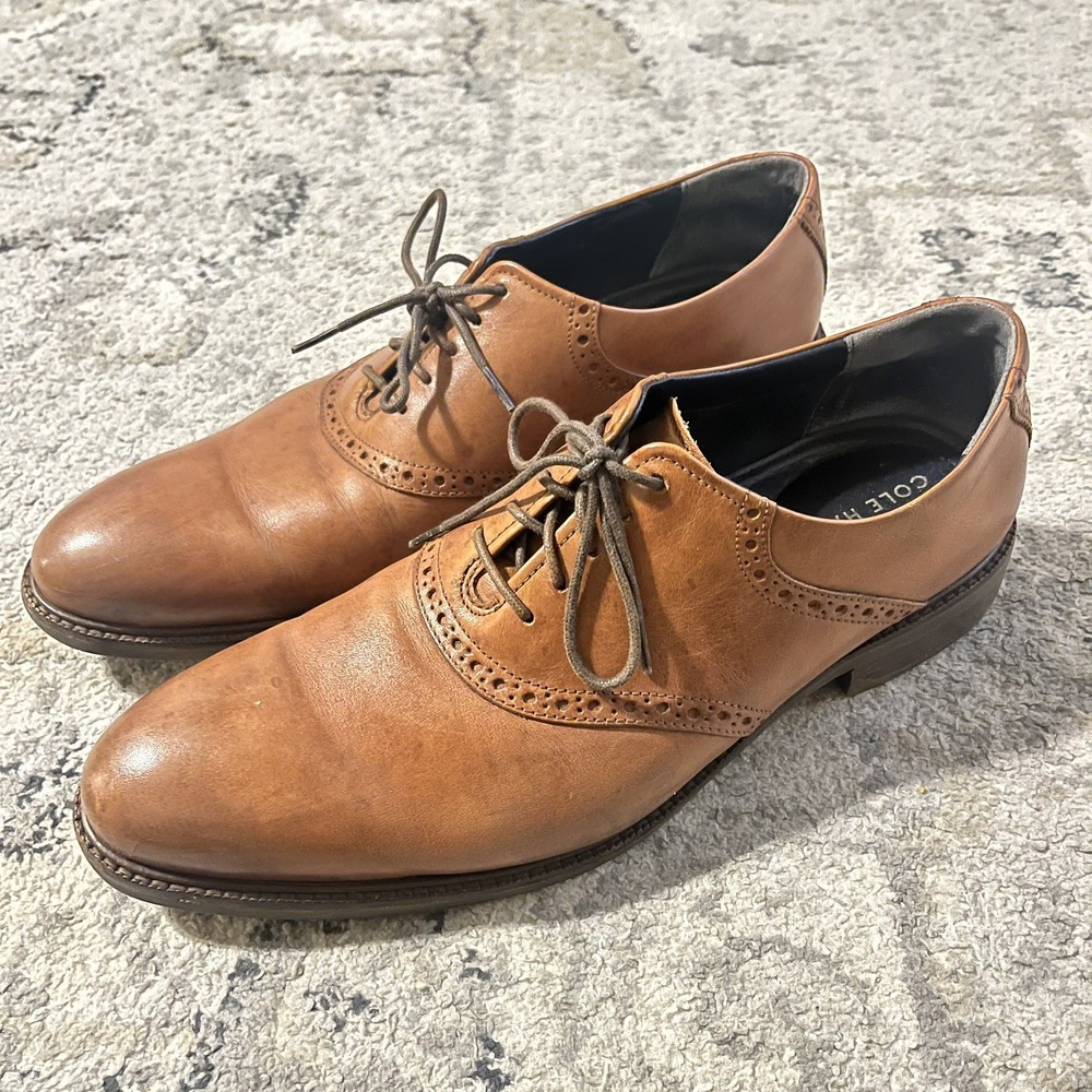 Cole Haan Grand OS Saddle Oxford Men's 10.5 M Brown Leather Lace Up Shoes C28884 - Picture 10 of 10
